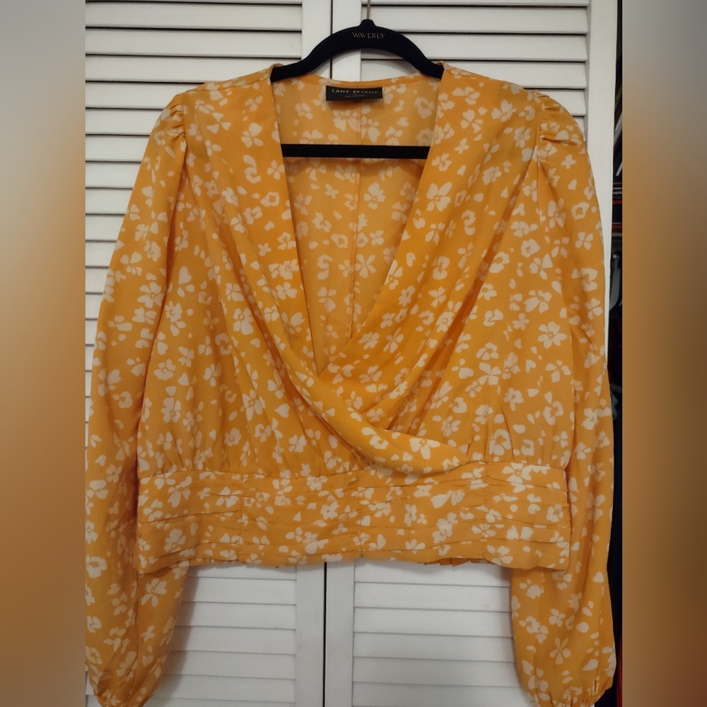 Lane Bryant Yellow Floral Blouse